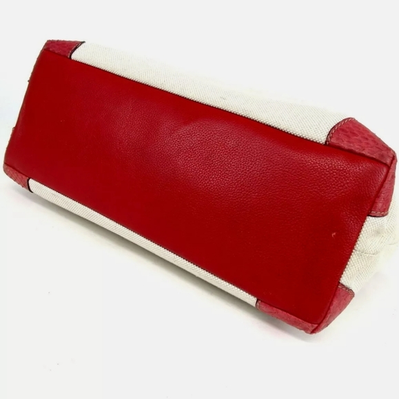 AUTHENTIC CARTIER MARCELLO DU TOTE BAG RED/BEIGE - Picture 4 of 13